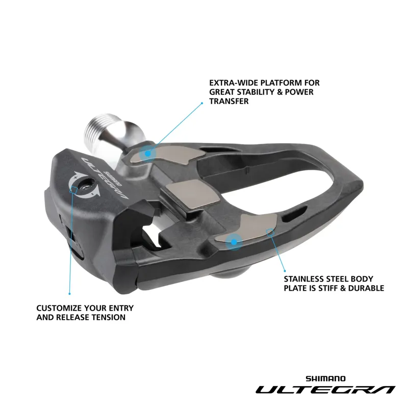 Shimano PD-R8000 SPD-SL PEDALS ULTEGRA single sided with carbon body for Road competition in Black-4